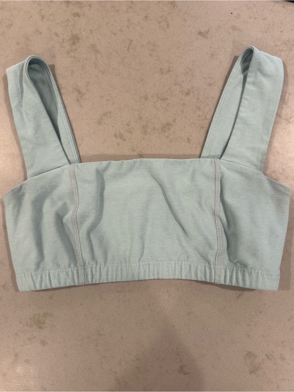 Beyond Yoga Light Sage Square-Neck Bralette